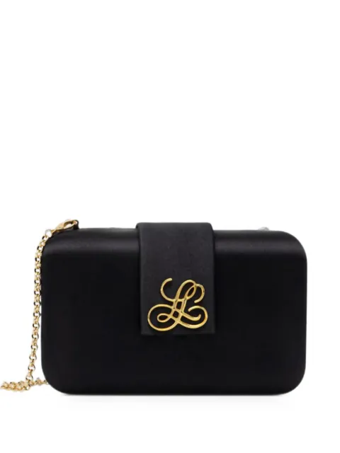 LUISA SPAGNOLI small Intuito logo-plaque clutch bag Black 543190