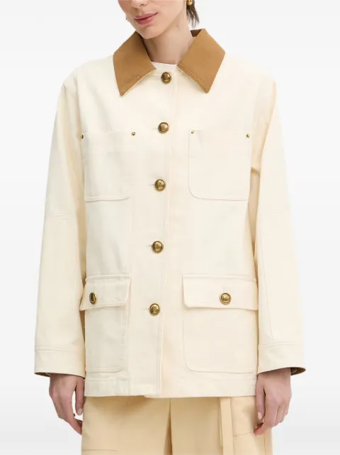 LUISA SPAGNOLI Validita contrast-collar patch-pocket jacket Neutrals 542902
