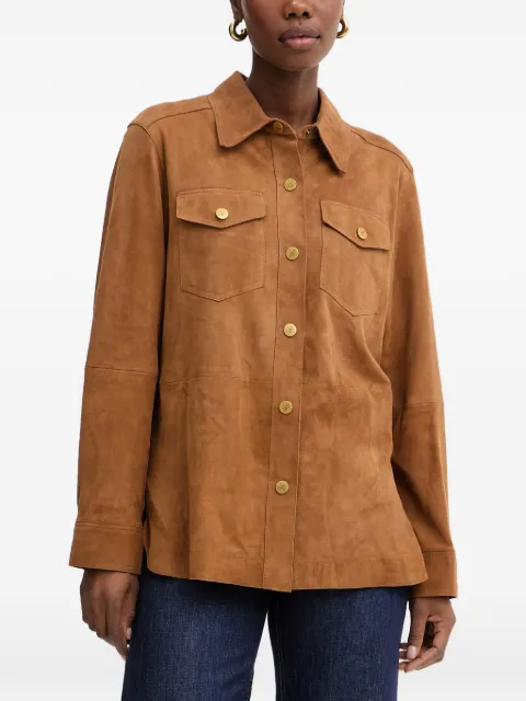 LUISA SPAGNOLI suede button-up shirt Brown 543150