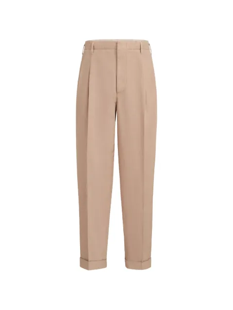 Brunello Cucinelli garment-dyed trousers in cotton and linen canvas with double pleats Neutrals MP44DS2440C6056