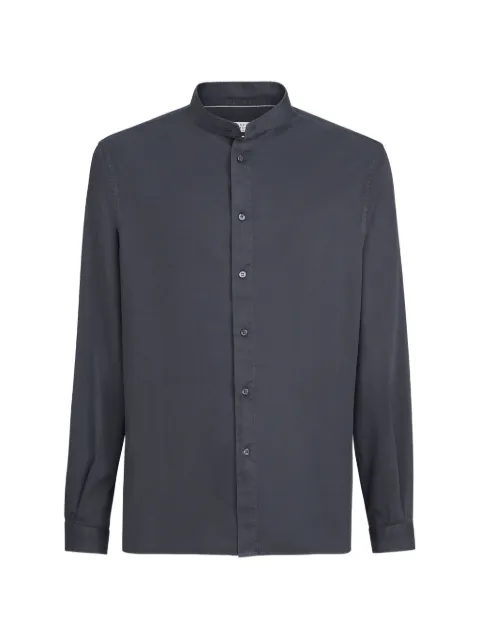 Brunello Cucinelli Mandarin-collar garment-dyed shirt Grey MA6710625PC6103