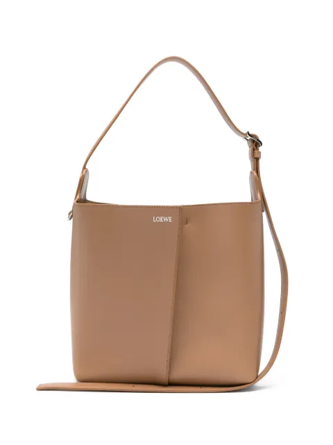 LOEWE logo-print shoulder bag Brown AWRAWRPX01