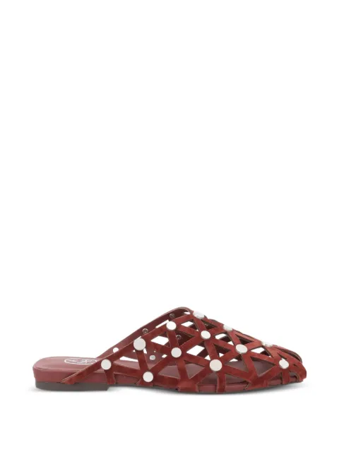 Ash Bone stud-embellished slides Brown BONE02MARSALA