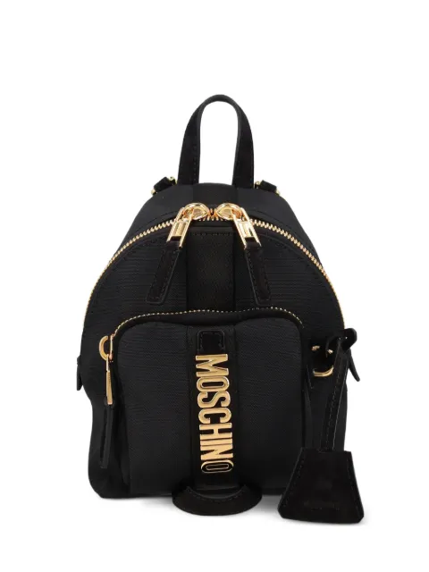 Moschino Cordura logo-plaque canvas backpack Black MC4610PP1