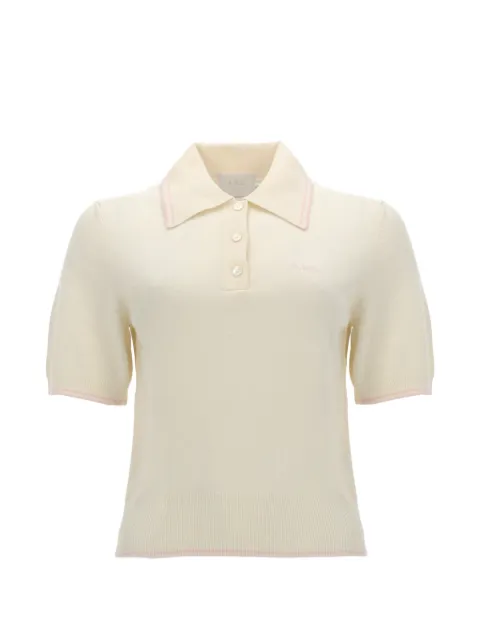 A.P.C. Lisa contrast-trim short-sleeve polo shirt Neutrals COEZJF23514