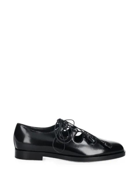 Max Mara tassel-detail lace-up flat shoes Black 2524526351600