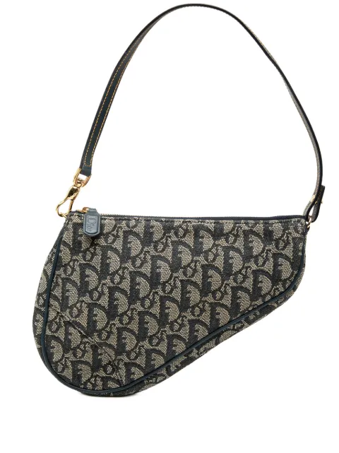 Christian Dior Pre-Owned 2001 Mini Diorissimo Canvas Saddle Pochette shoulder bag Blue F0XDWO0WP2M2RBMW