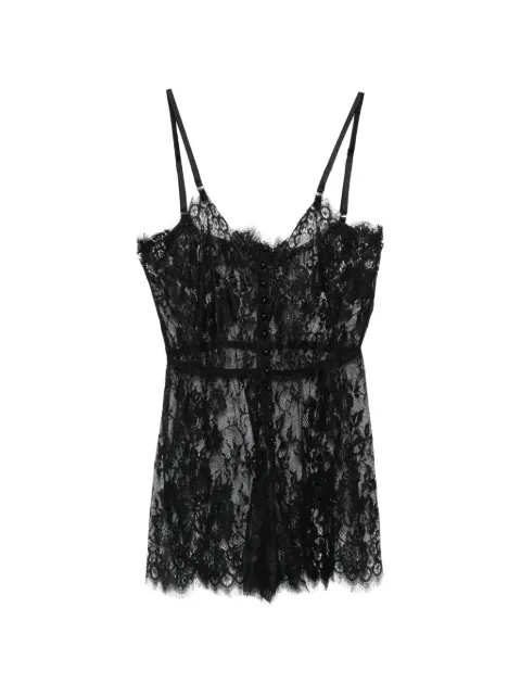 Alchemy x Lia Aram lace button-front playsuit Black LIA752