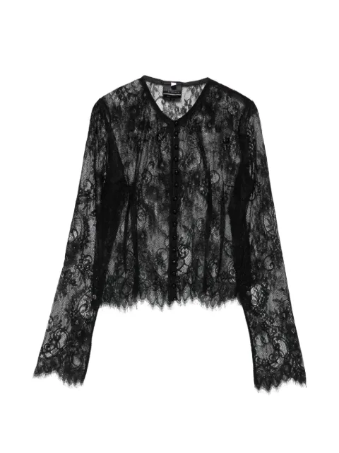 Alchemy x Lia Aram floral-lace button-up blouse Black LIA757