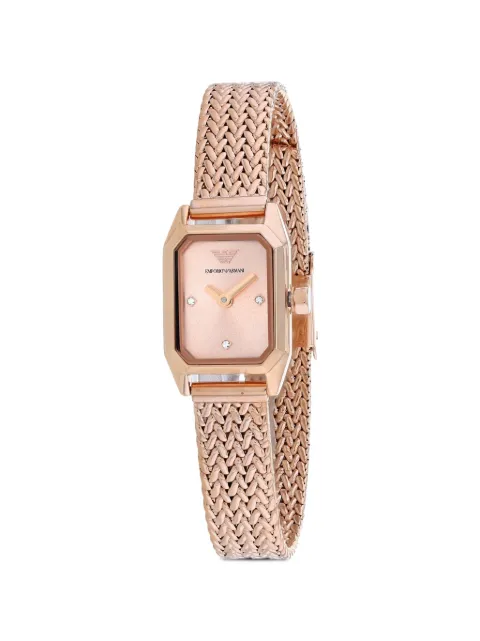 Giorgio Armani Gioia 24mm braided strap watch Pink AR11345