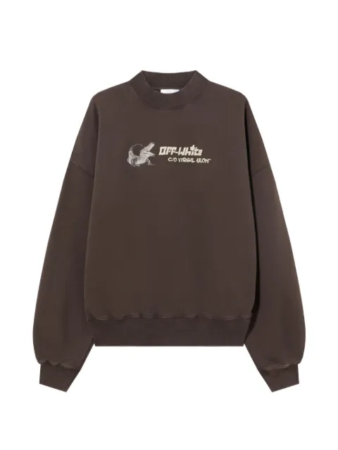 Off-White crocodile graphic sweatshirt Brown OMBA070S25FLE0026E01