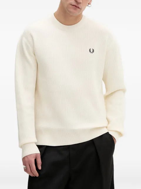 Fred Perry logo-embroidered sweater Neutrals K2318