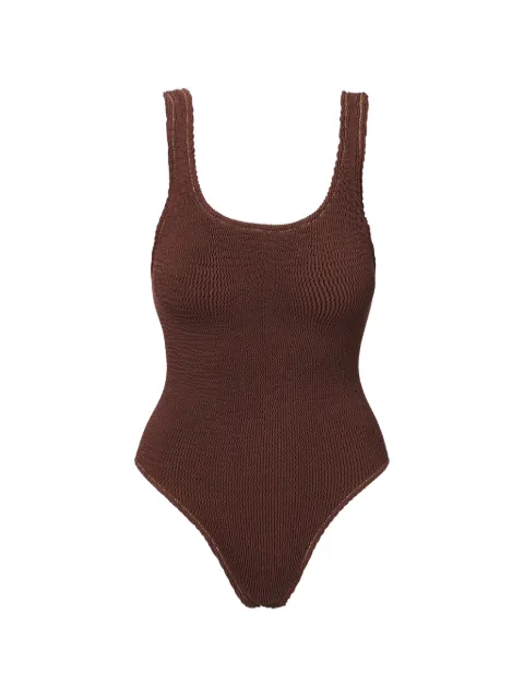 SOFIA ERHAN scoop textured swimsuit Brown SCOOPONEPIECE