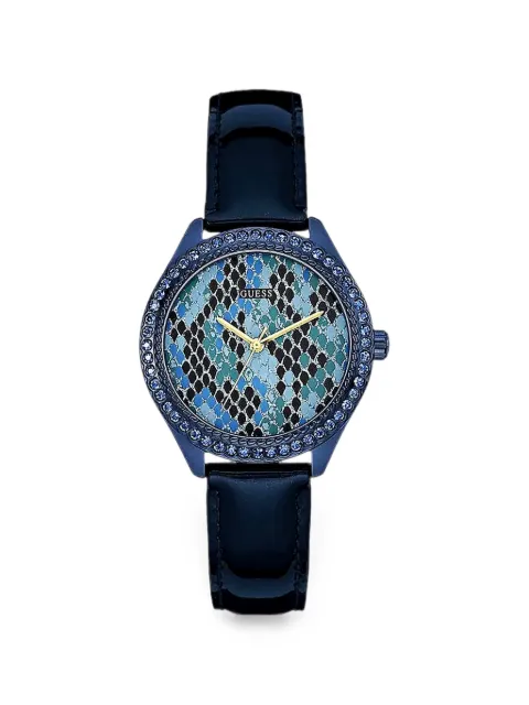 GUESS USA crystal-embellished 28mm watch Blue W0626L3