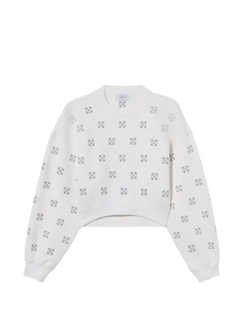 Off-White lurex Little Arrows sweatshirt White OWBA079S25FLE0040172