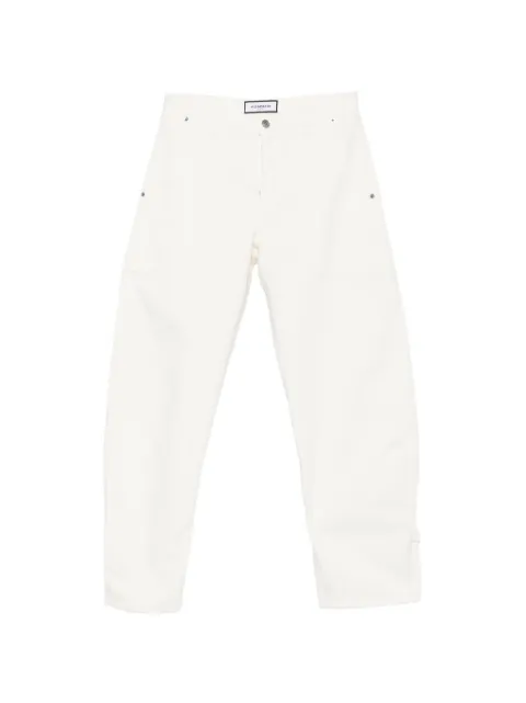 NUMERI button-tab wide-leg jeans White J105BBBF
