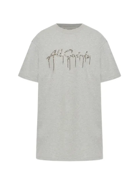 AllSaints sequin-embellished logo-print T-shirt Grey W047DF