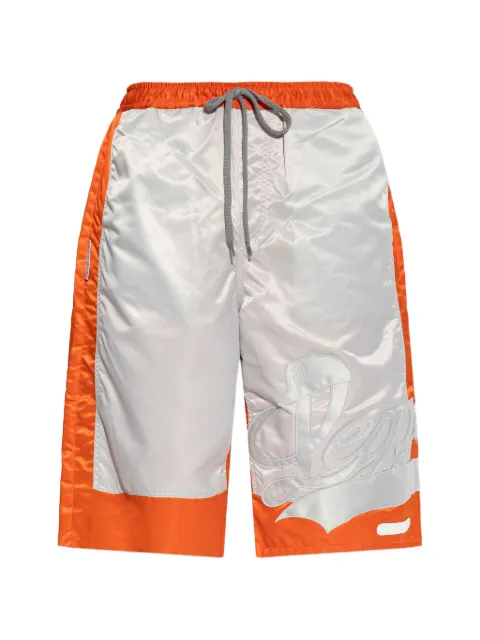 PDF logo-embroidered colour-block shorts Grey DFM03044GF062