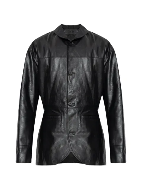 Jacquemus The Gardian leather button-up jacket Black JAM00100AC03C13