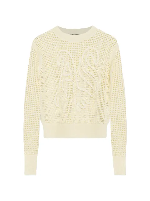 AllSaints open-knit rope-logo sweater Neutrals W047KE