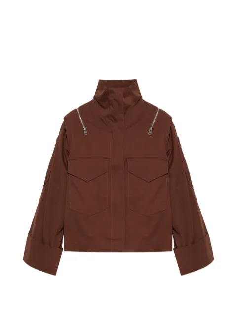 AllSaints Leighton zip-detail high-neck jacket Brown W039OC