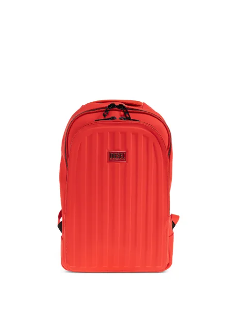 Diesel ribbed logo-plaque backpack Orange DSB003