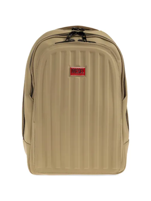 Diesel ribbed logo-plaque backpack Neutrals DSB003
