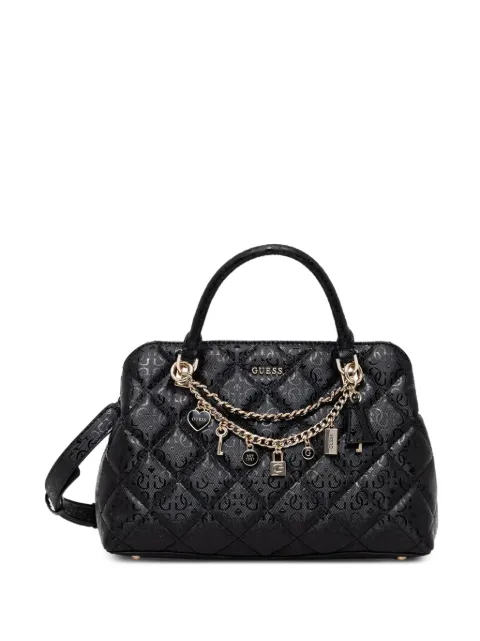 GUESS USA Libby quilted charm-detail tote bag Black HWGG9912060
