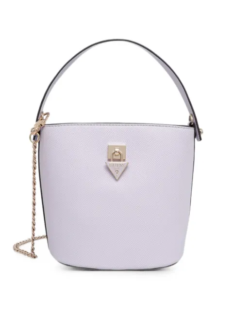 GUESS USA Patsie logo-plaque bucket bag Purple HWZG9919030