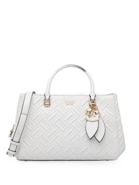 GUESS USA quilted logo-charm tote bag White HWQG9921060