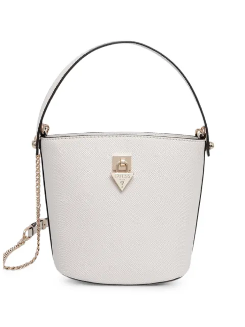 GUESS USA Patsie logo-plaque bucket bag Neutrals HWZG9919030