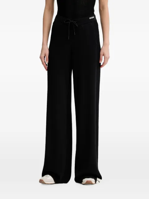 GUESS USA wide-leg logo-embroidered track pants Black V6GB06Z0651