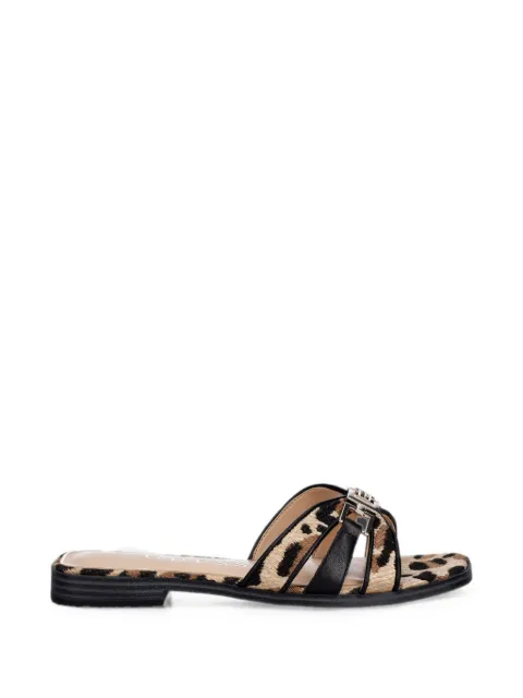 GUESS USA leopard-print logo-plaque slides Neutrals FLJREAPEL19