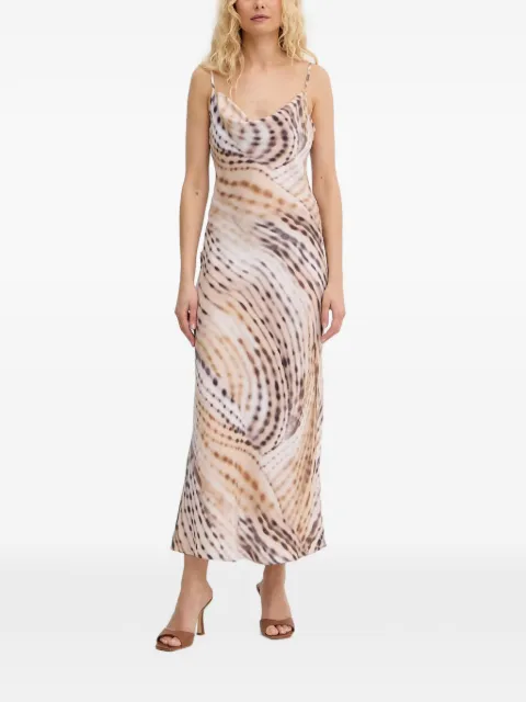 GUESS USA abstract-print cowl-neck midi dress Neutrals W6GK94W2266
