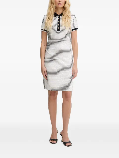 GUESS USA horizontal-stripe polo-collar mini dress White W6GK14K2948
