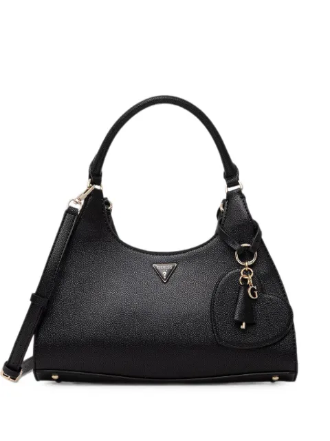 GUESS USA Isobel logo-plaque pebbled-effect shoulder bag Black HWBG9932060