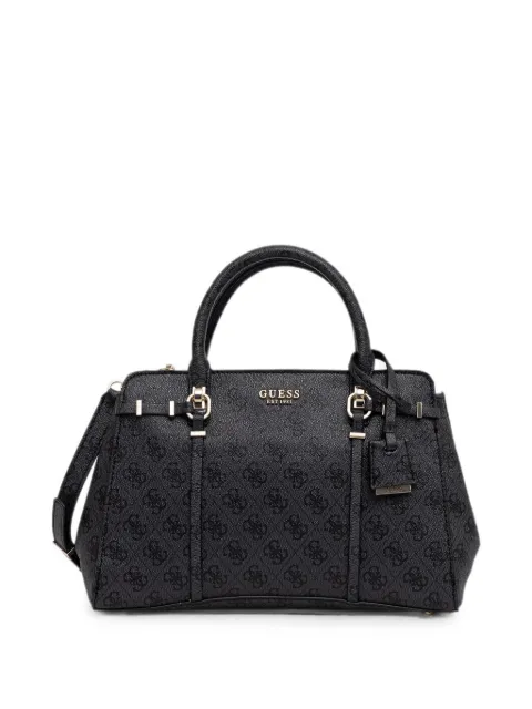 GUESS USA Leona monogram-print shoulder bag Black HWSG9917060