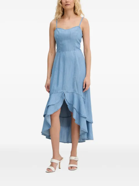 GUESS USA Marina ruffled tiered midi dress Blue W6GK89D0908