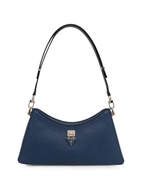 GUESS USA Patsie logo-plaque crosshatch-texture tote bag Blue HWZG9919180