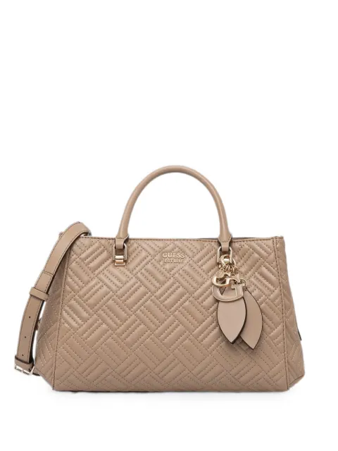 GUESS USA Sally quilted logo-charm tote bag Neutrals HWQG9921060