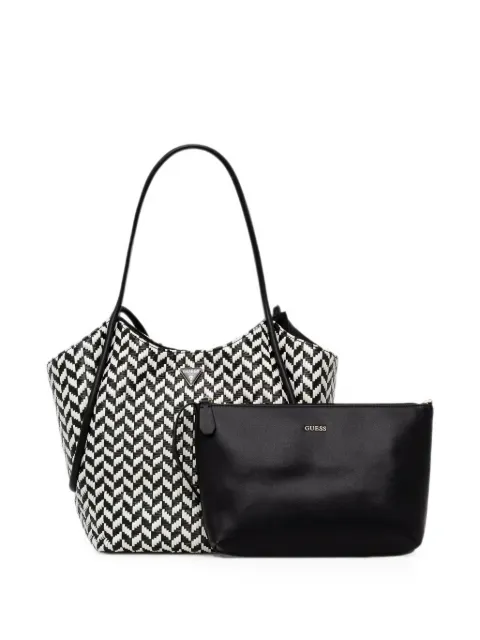 GUESS USA Tessi chevron-weave pouch-detail tote bag Black HWWG7691230