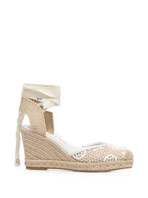 GUESS USA Cheyin crochet-knit wedge espadrilles Neutrals FLJCHYFAL04