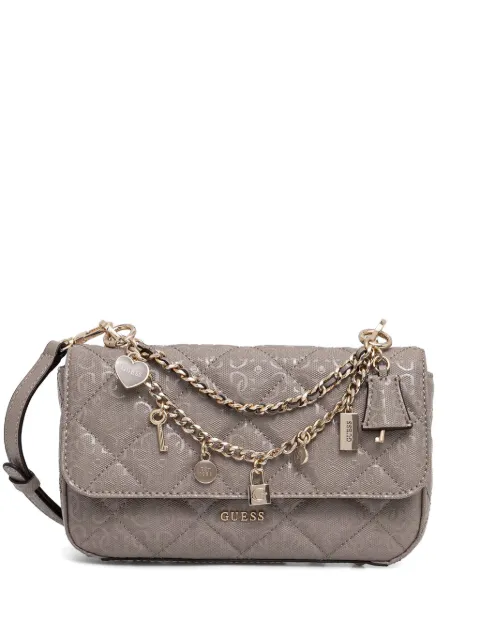 GUESS USA Libby quilted logo-embossed shoulder bag Neutrals HWGG9912200