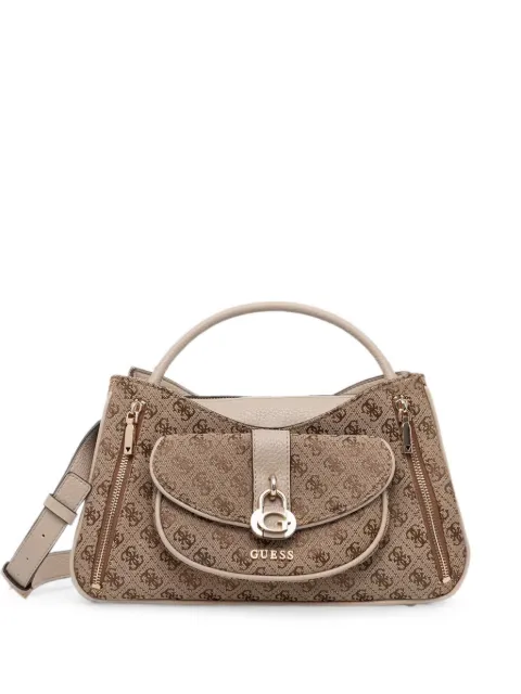 GUESS USA monogram-print logo-plaque shoulder bag Neutrals HWJG8362060