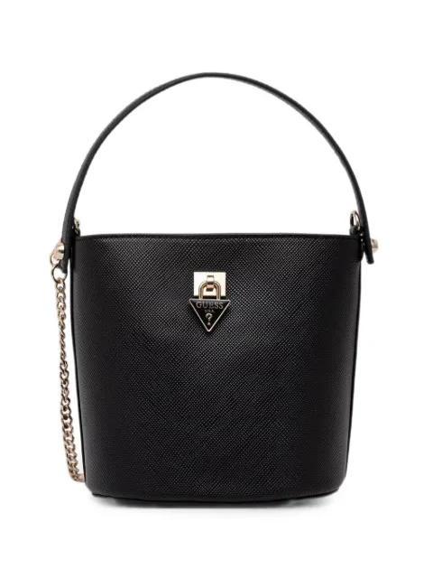 GUESS USA Patsie logo-plaque bucket bag Black HWZG9919030