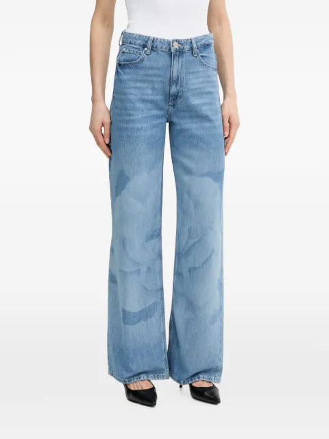 GUESS USA laser-print wide-leg jeans Blue W6GA1AD0696