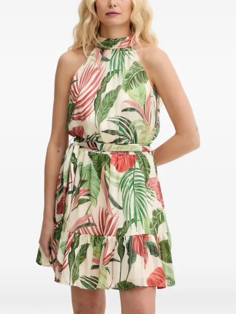 GUESS USA tropical-print halterneck dress Neutrals W6GKAEW2555