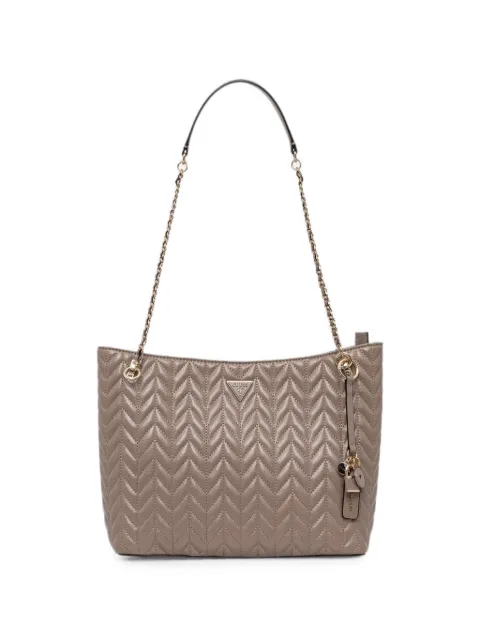 GUESS USA Cheryl chevron-quilted chain-link tote bag Neutrals HWTQ9720220