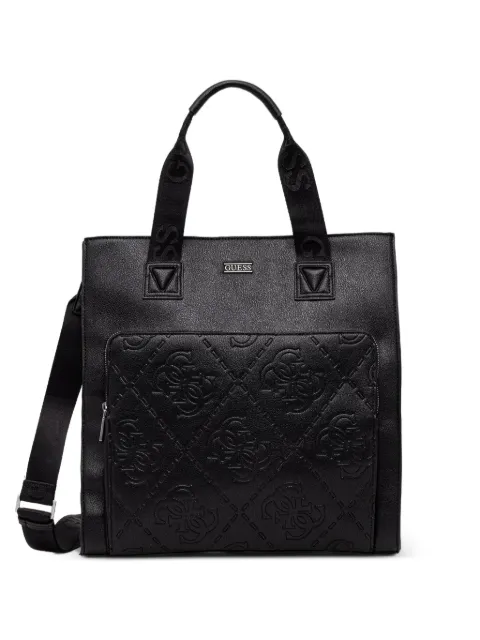 GUESS USA Milano logo-embossed quilted tote bag Black HMBOMGP5403