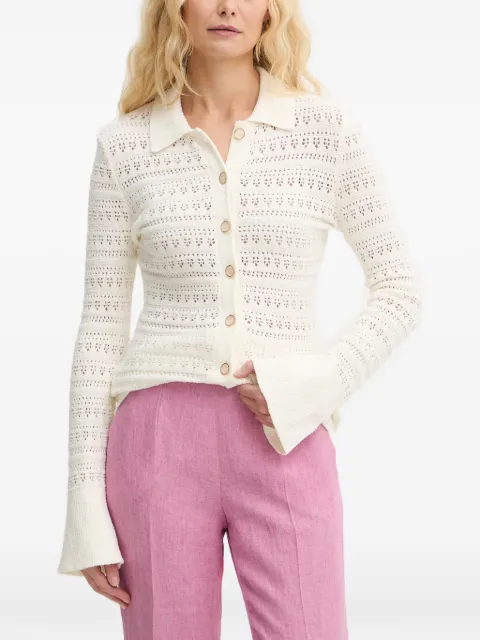 GUESS USA open-knit button-up cardigan White W6GR10Z0592